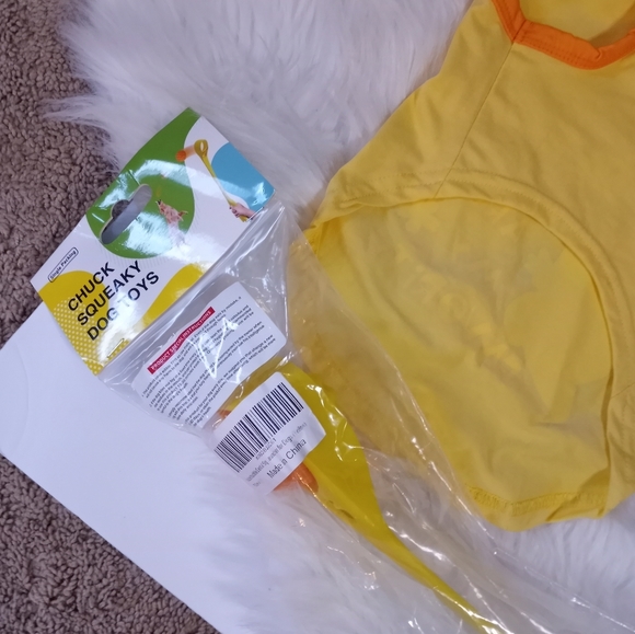 3 Pcs Easter Bunny Dog/Cat Outfit Includes FREE Dental Squeaky Fetch Anxiety Toy - Picture 5 of 11